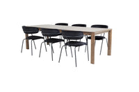 Spisegruppe Slider & Arrow 170 x 95 + spisestol 2-pakk – natur og svart
