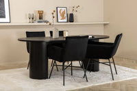Spisegruppe oval 200 x 90 – svart