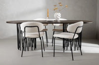Spisegruppe 2-pakk oval 220 x 100 – hvit og mokka