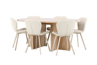 Spisegruppe Strada & Lilja rektangulær ⌀120 2-pakk – hvitkalket og beige