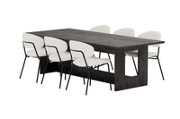 Spisegruppe Chico & Milly 2-pakk 235 × 100 – hvit og svart