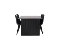 Spisestol Polar & Vail 2-pakk + rektangulært spisebord 200 × 100 – svart