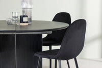 Spisestol Polar & Matilda 2-pakk + spisebord rundt ⌀130 – svart