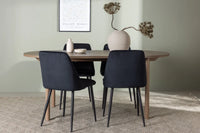 Spisegruppe oval 180 x 90 2-pakk – natur og svart