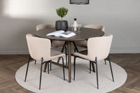 Spisegruppe Modesto & Kaseidon 2-pakk + Rundt ⌀100 – beige og mørkebrun