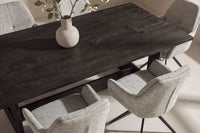 Spisestol 2-pakk + rektangulært spisebord 235 × 100 – brun og svart