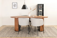 Spisegruppe Berit & Bianca oval 200 x 90 – grå og valnøtt