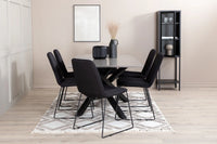 Spisestol Muce & Piazza 2-pakk + Rektangulært spisebord 180 x 90 – svart
