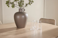 Spisestol Night & Flora 2-pakk + Rundt spisebord ⌀120 – beige og hvitvasket