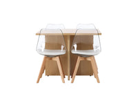 Spisestol Edvin & Leo 2-pakk + Rektangulært spisebord 100 x 100 – natur