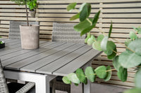 Rektangulært spisebord Levels & Anna 229 × 100 + 2-pakk spisestol – hvit og grå