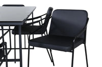 Spisestol 2-pakk + Rektangulært spisebord 200 x 90 – svart