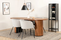 Spisegruppe Berit & Bianca oval 200 x 90 – grå og valnøtt