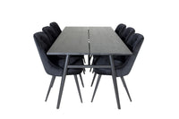 Spisegruppe Sleek & Velvet Deluxe 195 x 95 2-pakk – svart