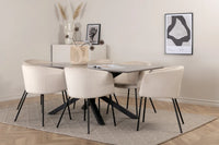 Spisegruppe Berit & Piazza 180 x 90 – beige og svart