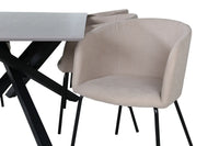 Spisegruppe Berit & Piazza 180 x 90 – beige og svart