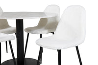 Spisestol Polar & Estelle 2-pakk + Spisebord rundt ⌀106 – hvit