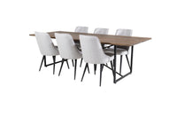 Spisegruppe Padang & Velvet Deluxe 250 x 100 2-pakk – natur og grå
