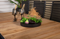 Lenestol Copacabana & Mexico 2-pakk – svart + Spisebord rektangulært 180 x 90 – natur