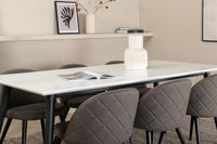 Spisegruppe Jimmy & Velvet 195 x 90 2-pakk – hvit og grå