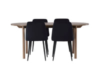 Spisegruppe oval 180 x 90 2-pakk – natur og svart