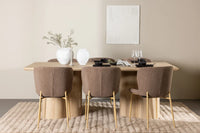 Spisestol Modesto & Olivia 2-pakk + spisebord 210 x 100 – brun og natur
