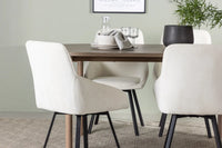 Spisestol Rosie & Andy 2-pakk – beige + Spisebord ovalt 180 x 90 – natur