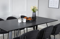 Spisestol Vault & Marina 2-pakk + Rektangulært spisebord 180 x 90 – svart