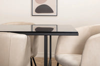 Spisegruppe Berit & Leif 200 x 90 – beige og svart