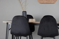 Spisestol Polar & Tempe 2-pakk – svart + Spisebord rektangulært 140 x 80 – valnøtt