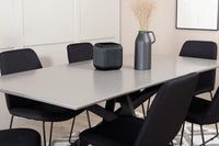 Spisestol Muce & Piazza 2-pakk + Rektangulært spisebord 180 x 90 – svart