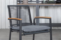 Spisestol Dallas & Panama 2-pakk + Rektangulært spisebord 152 x 90 – svart