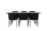 Spisegruppe Astrid & Selma 200 x 90 med spisestoler 2-pakk – svart
