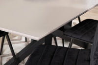 Spisestol 2-pakk + Rektangulært spisebord 180 x 90 – svart