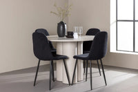 Spisestol Polar & Olivia 2-pakk + Spisebord rundt ⌀110 – svart og beige