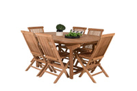 Spisestol Kenya 2-pakk + Spisebord ovalt 180 x 120 – natur