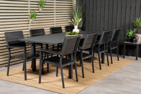 Spisestol Levels & Marbella 2-pakk + rektangulært spisebord 160 x 100 – svart