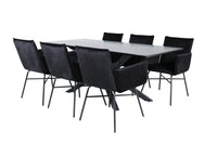 Spisegruppe Petra & Piazza 180 x 90 – svart