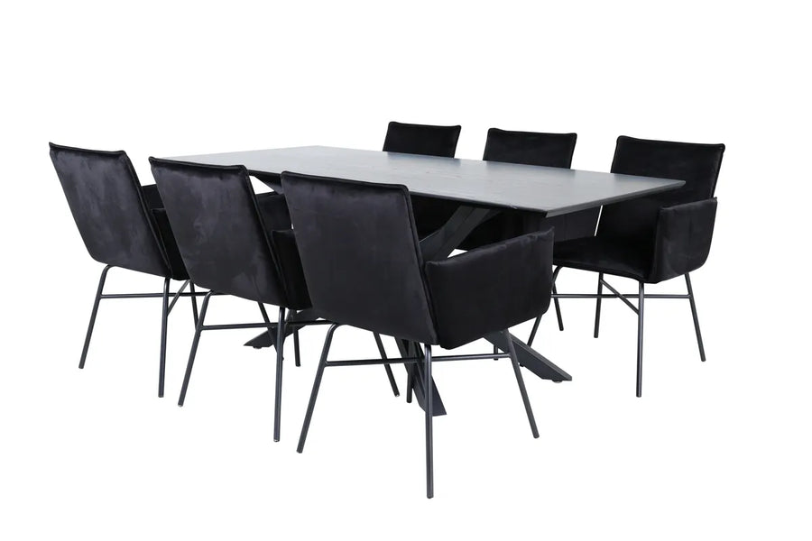 Spisegruppe Petra & Piazza 180 x 90 – svart