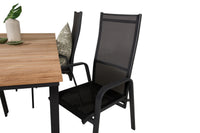 Lenestol Copacabana & Mexico 2-pakk – svart + Spisebord rektangulært 180 x 90 – natur