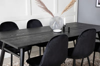 Spisegruppe Sleek & Polar rektangulær 195 x 95 + 2-pakk spisestoler – svart