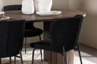 Spisegruppe Härön & Modesto oval 200 x 90 + spisestoler 2-pakk – mokka og svart