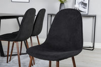 Spisestol Polar & Marina 2-pakk + Rektangulært spisebord 180 x 90 – svart