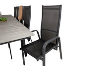 Spisebord Levels & Copacabana 229 × 100 + liggestol 2-pakk – svart