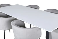 Spisegruppe Berit & Jimmy 195 x 90 – grå og hvit