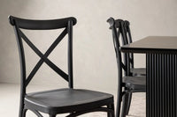 Spisestol 2-pakk + Rektangulært spisebord 200 × 100 – svart