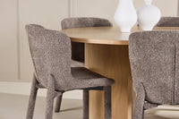 Spisegruppe Strada & Astoria rektangulært spisebord ⌀120 + spisestol 2-pakk – hvitvasket og brun