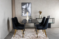 Spisegruppe Silar & Velvet Deluxe 120 x 80 – svart