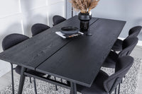 Spisegruppe Sleek & Vault 195 x 95 + spisestoler 2-pakk – svart