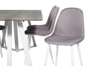 Spisegruppe Marina & Polar 180 x 90 + 2-pakk spisestoler – grå